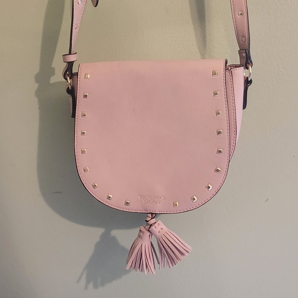 Victoria's Secret Pink Crossbody Bag with Gold Accents